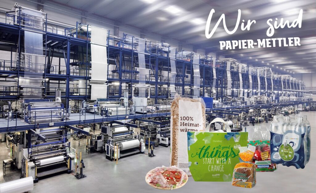 Wir sind Papier-Mettler, Bild aus der Produktion mit Beispielprodukten aus den verschiedenen Bereichen von PM